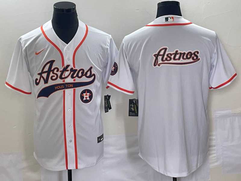 Men%27s Houston Astros White Team Big Logo Cool Base Stitched Jerseys->kansas city royals->MLB Jersey